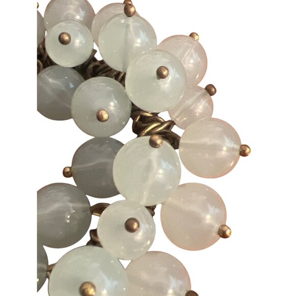 J. Crew Seafoam Green Cha Cha Stretch Bracelet Baubles Brass Tone Signed 6.5" - Picture 2 of 4